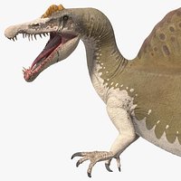Spinosaurus Dinosaur Yellow Roaring Pose