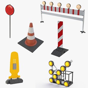 3D Traffic Warning Signs