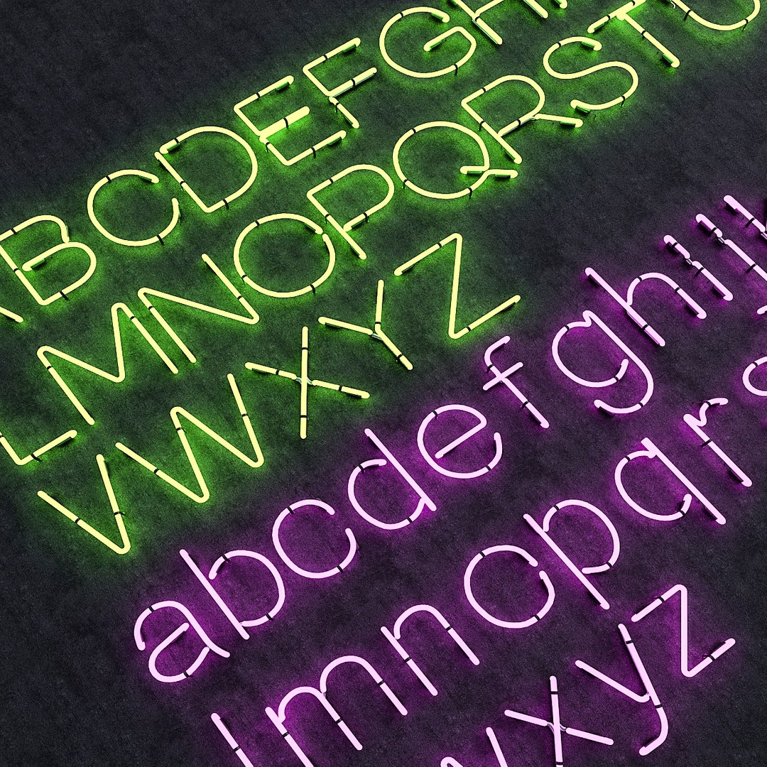 neon alphabet 3D https://p.turbosquid.com/ts-thumb/L5/CPV50R/b8tqli0t/02/jpg/1566132731/1920x1080/fit_q87/fffef9ad6705b16831d3e0d8e3917015fdd85a46/02.jpg