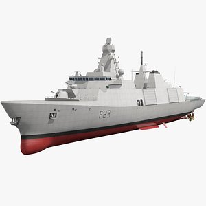 Frigate Type 31 with Military Helicopter