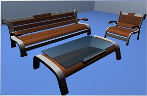 3d model of wooden chairs
