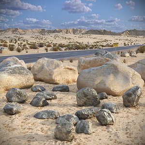 3D model Natural Stone Set with Small Rocks