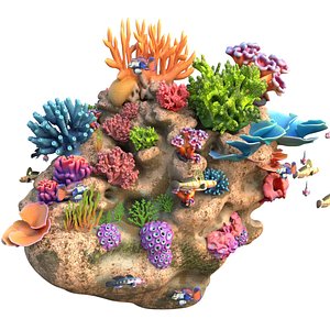 3D Coral Reef Rock 2