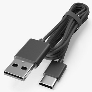 Universal USB A to Type C Cord Black