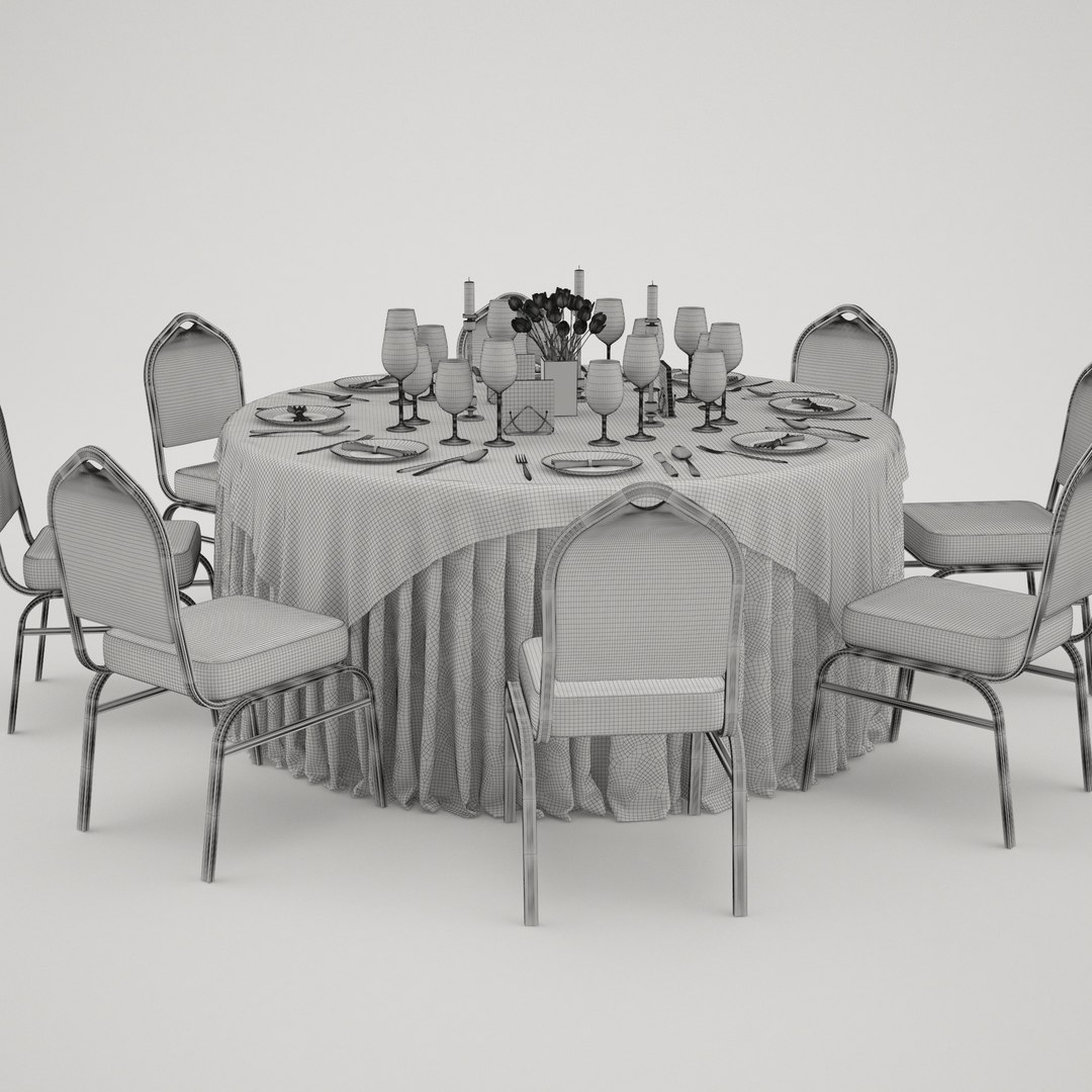 Banquet Table 3d 3ds