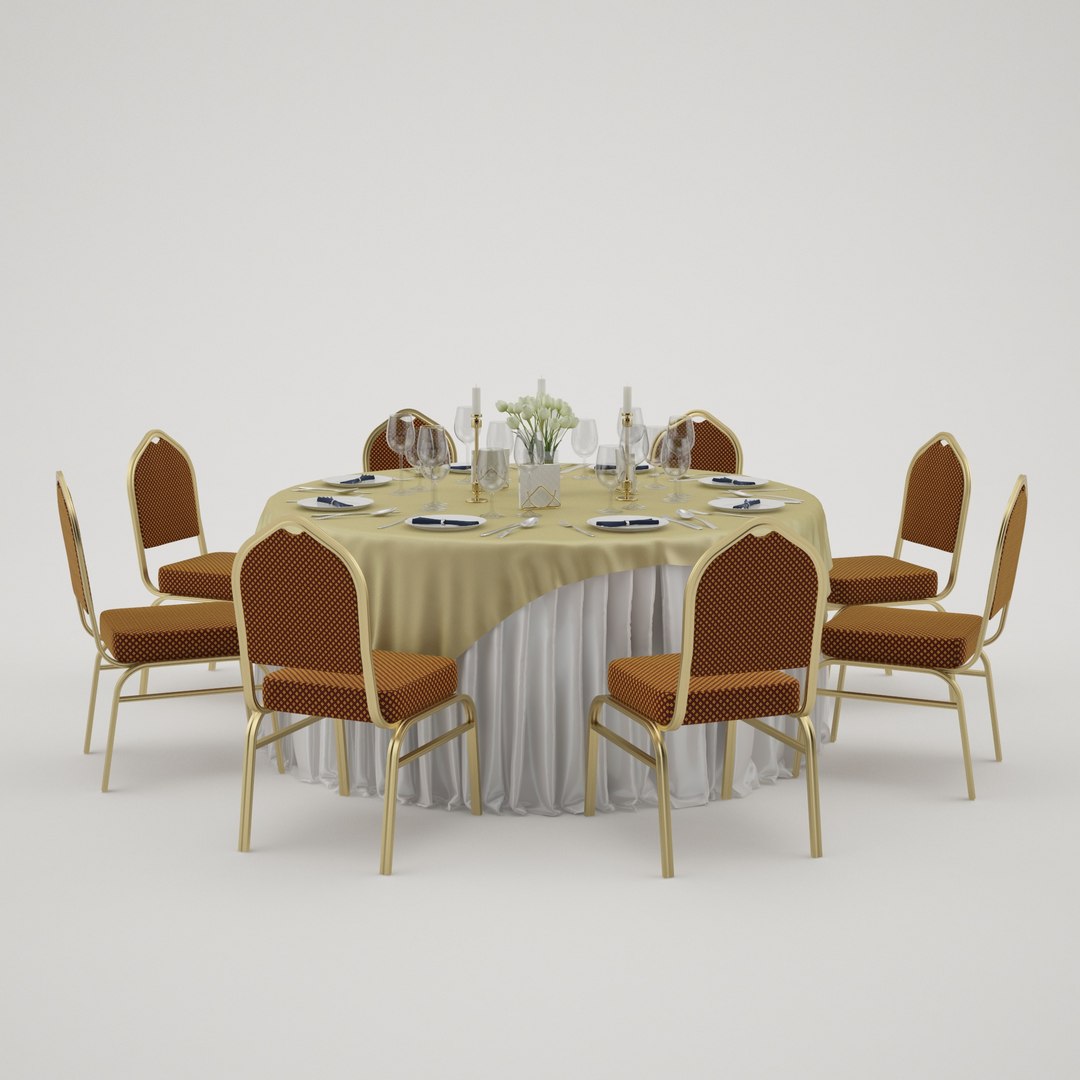 Banquet Table 3d 3ds