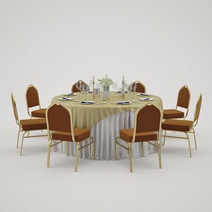 banquet table 3d 3ds