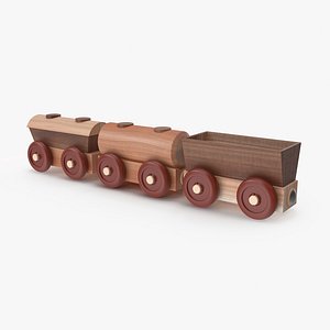 Wooden Toy Railway Wagons 3D Model