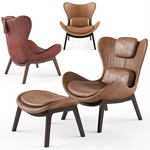 3D lazy armchair calligaris seat model