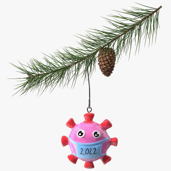 Coronavirus Ornament Christmas Branch model