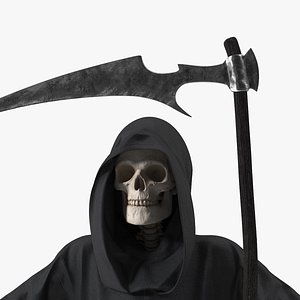 3D Death Character with Scythe Rigged for Modo model