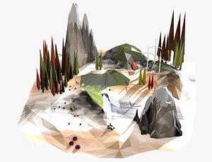 cartoon landscape 3D model
