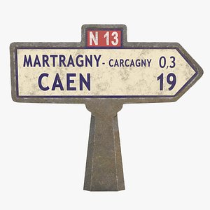 3D sign french road