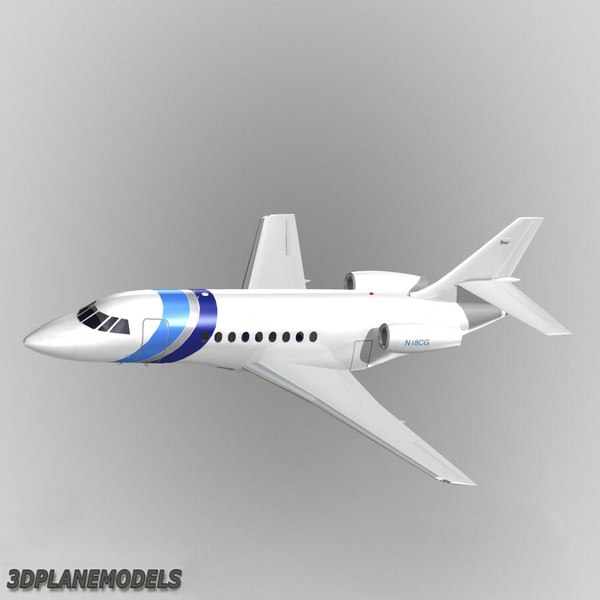 3d Dassault Falcon Business Jet Model