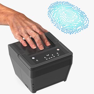 Fingerprints Scanner with Rigged Hand Collection for Maya 3D model