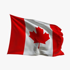 Realistic Animated Flag - Microtexture Rigged - Put your own texture - Def Canada 3D model