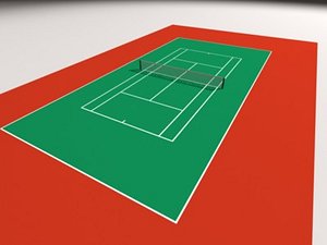 3d max tennis court simple