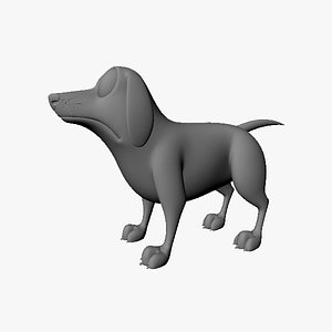 3d cartoon terrier animal model