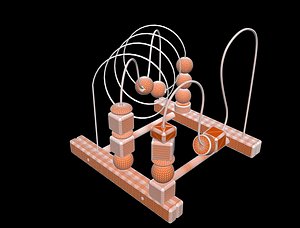 3D wood bead maze model