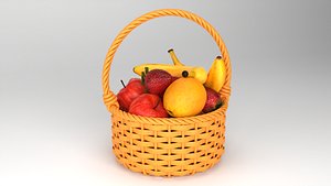 3D Fruit Basket 3D model