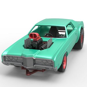 Diecast Pulling truck 2wd with Car shell Scale 1 to 25 3D model
