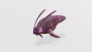 Low Poly Flying Alien Organic Creature 3D model
