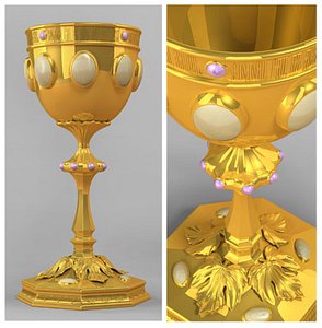 gold cup goblet 3d model