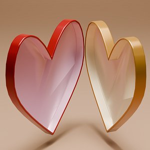 3D model heart-shaped gift box
