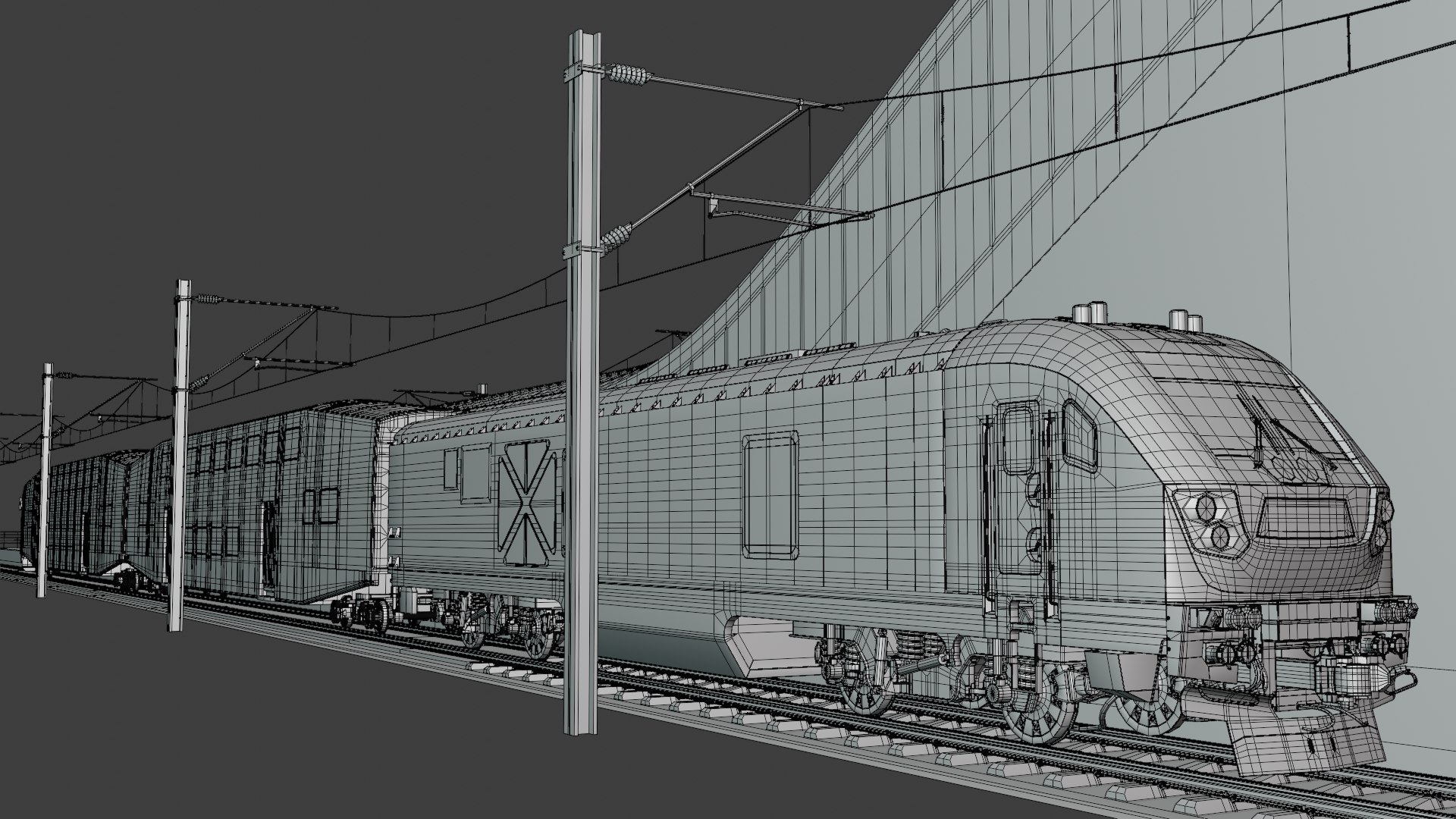 3D Model Station With Doubledeck Trains II - TurboSquid 2313419