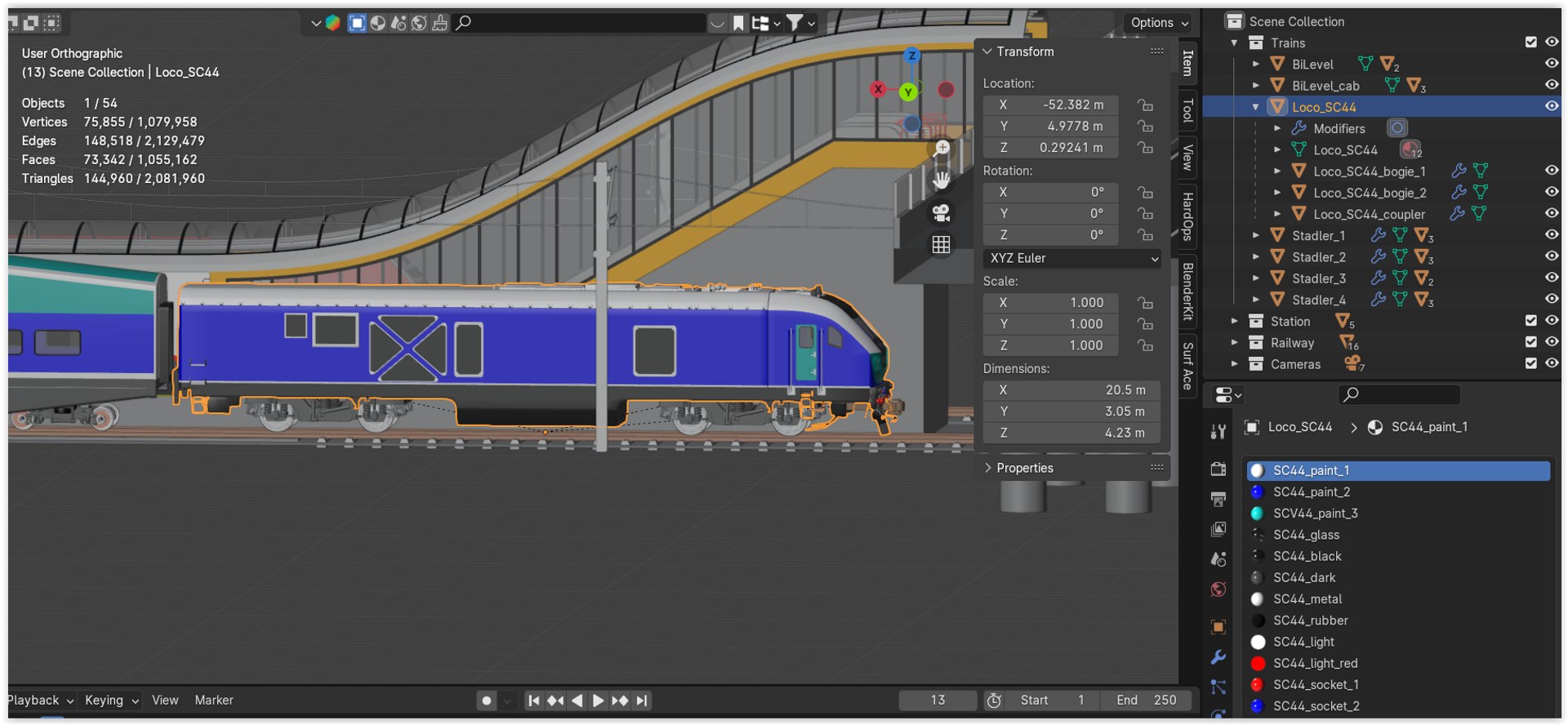 3D Model Station With Doubledeck Trains II - TurboSquid 2313419
