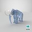 3D Adult Mammoth Clean Skeleton Shell