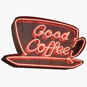 3D diner neon sign lighting