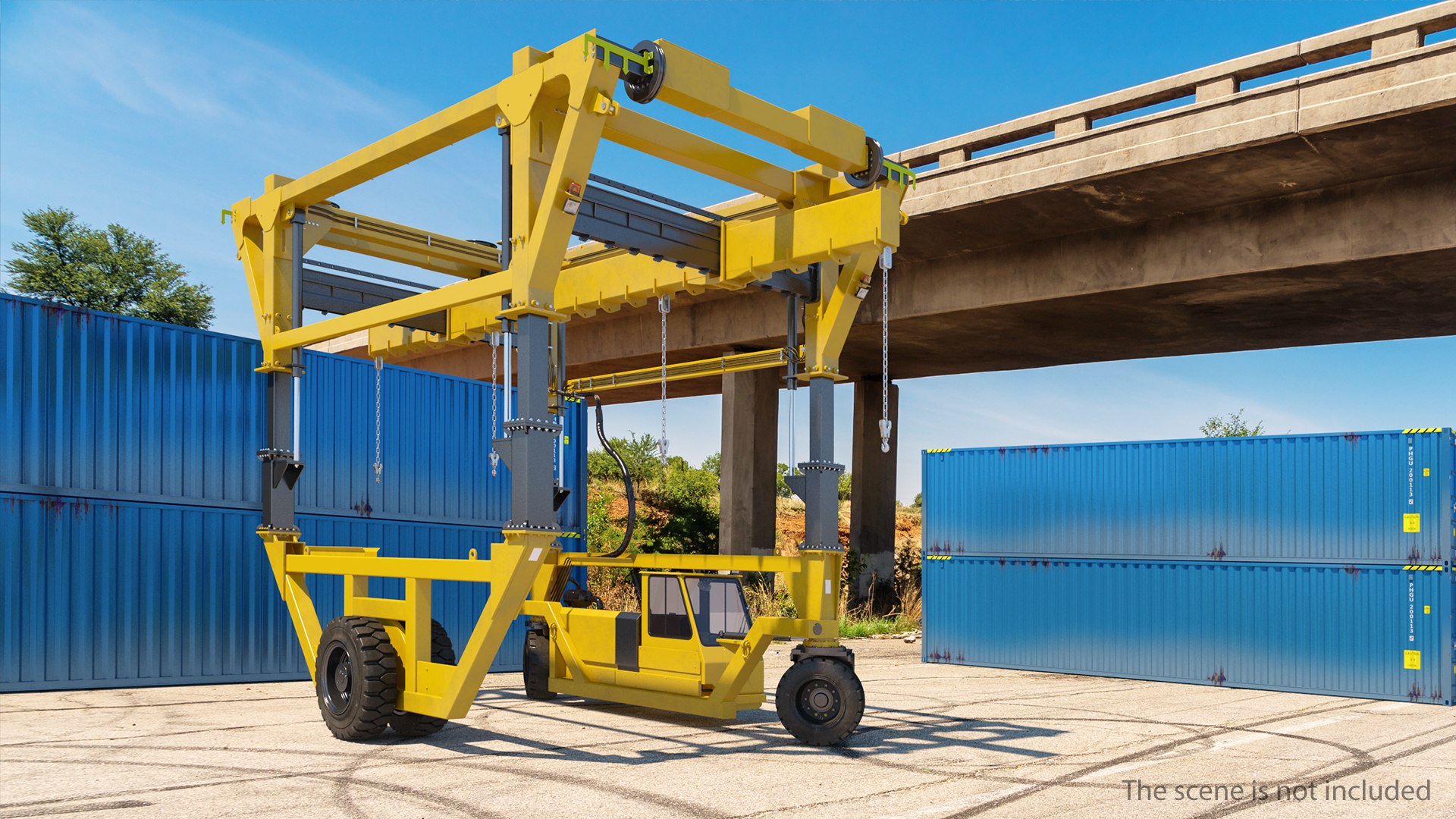 Heavy Duty Straddle Carrier Rigged 3D model preview