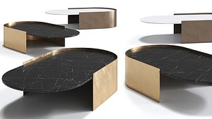 IOC project partners GUASTALLA Oval Carrara marble coffee table Designer Raffaella Mangiarotti 3D model