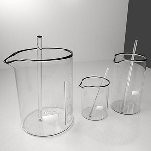 150ml, 250ml and 800ml Empty Glass Beaker with Rod