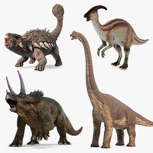 Herbivorous Dinosaurs Rigged Collection 2