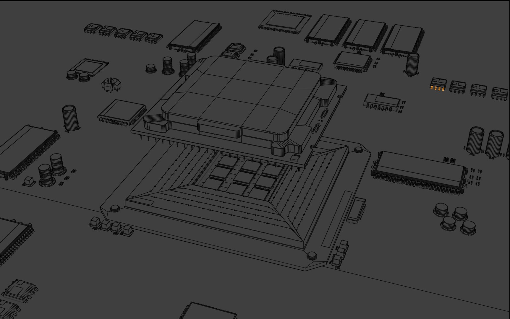 Motherboard With CPU Component Model - TurboSquid 2250355
