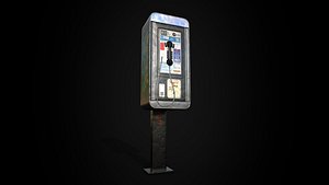 3D SBC Payphone - Game Ready - Low Poly PBR model