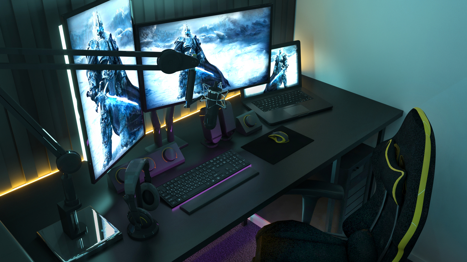 modelo 3d Gaming Room Setup - TurboSquid 2006552