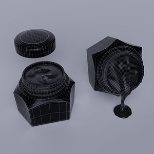 Hexagonal Jar with Spilled Liquid Effect 3D model