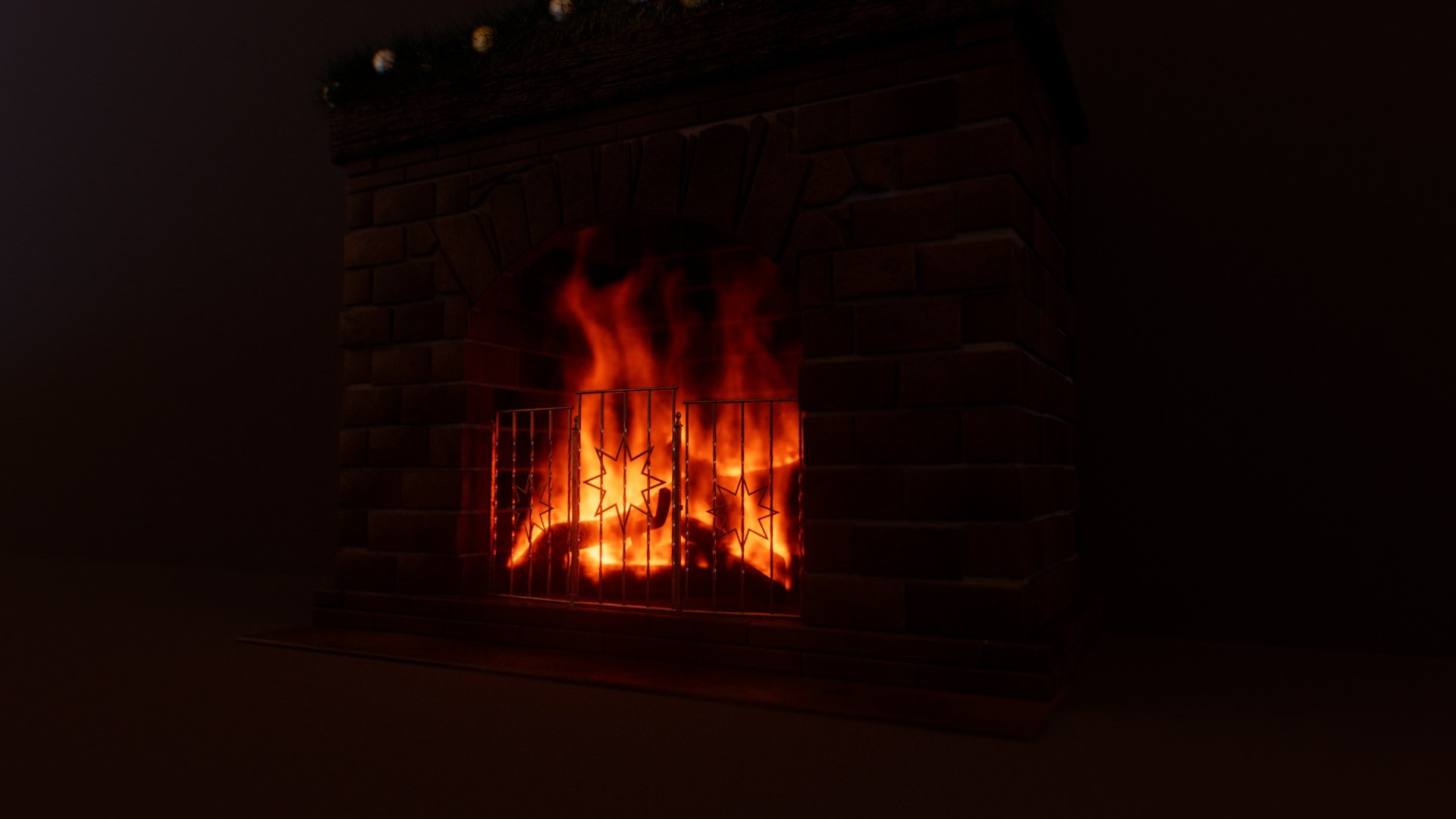 Fireplace With Christmas Decorations And PYRO Fire VDB 3D - TurboSquid ...
