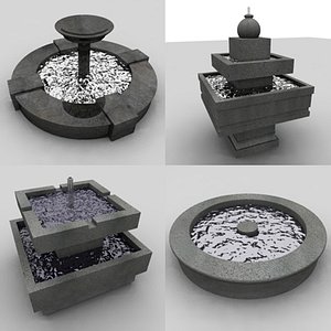 3d model fountain modern