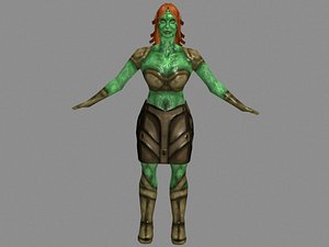 character reptilian girl games 3d model