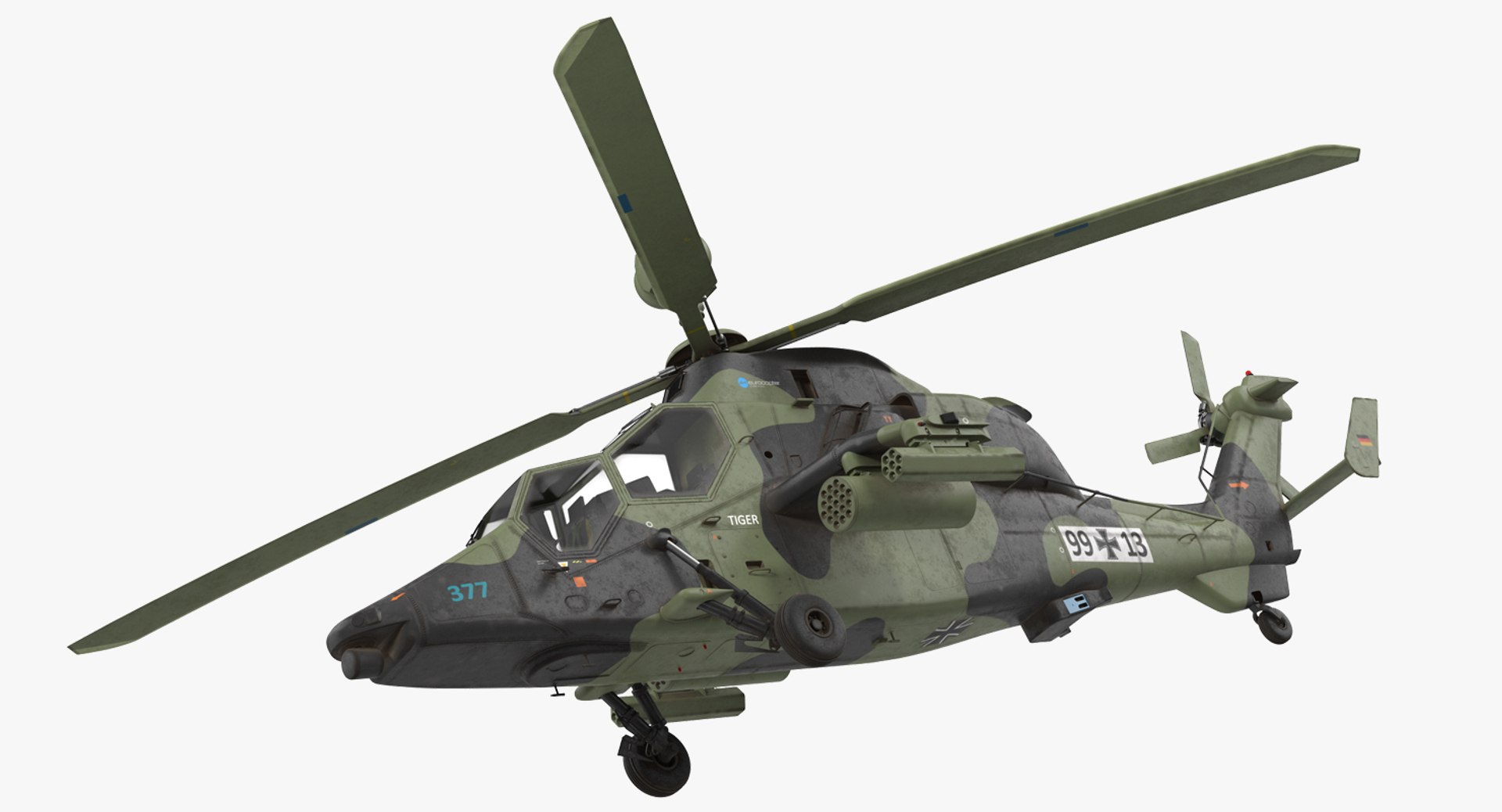 Eurocopter Tiger EC665 German Rigged 3D model preview
