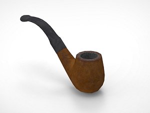 3D wooden smoking pipe model