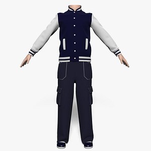 3d model jacket pants boy