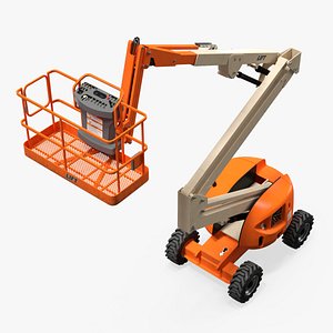Articulating Boom Lift With Basket Orange