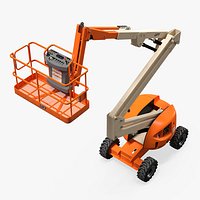 Articulating Boom Lift With Basket Orange