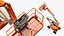 Articulating Boom Lift With Basket Orange
