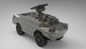 3D BRDM-3 Armored Reconnaissance Vehicle model
